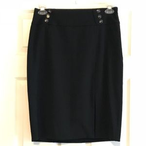 White House Black Market lined black skirt size 8
